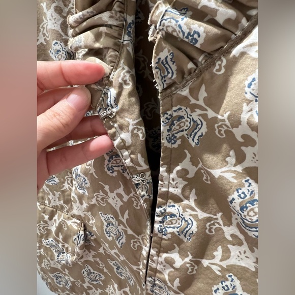 Banana Republic Floral Cotton Blazer M Ruffle Collar Romantic Jacket - Picture 4 of 6